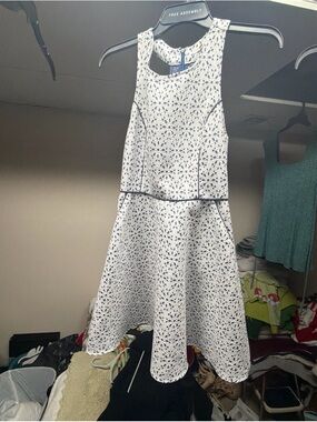 Under Skies White Eyelet Sleeveless Fit-and-Flare Dress